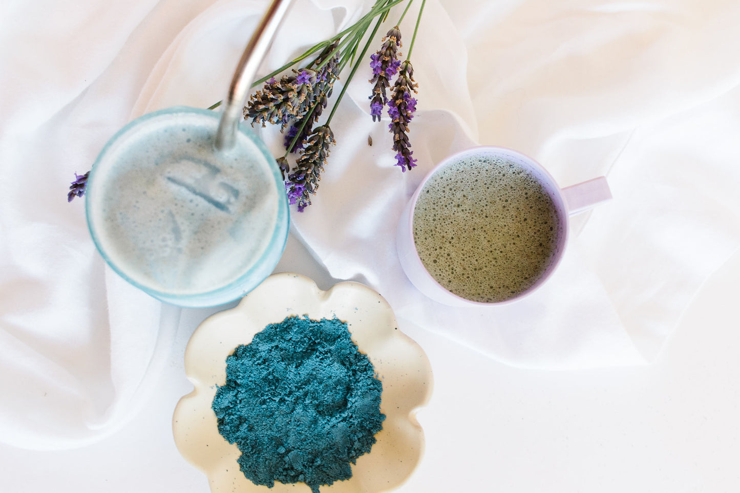 blue lavender latte mix in mug