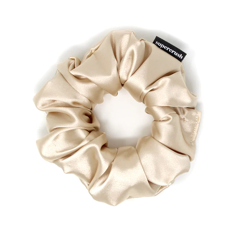 satin champagne scrunchie