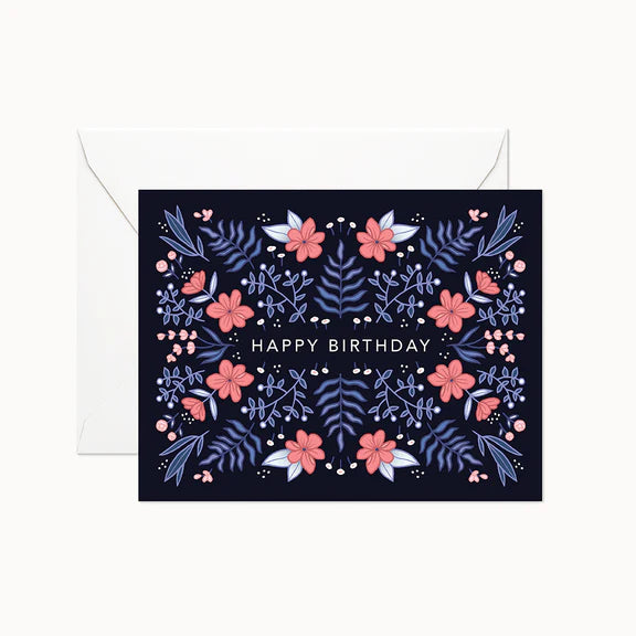 Floral Happy Birthday Card