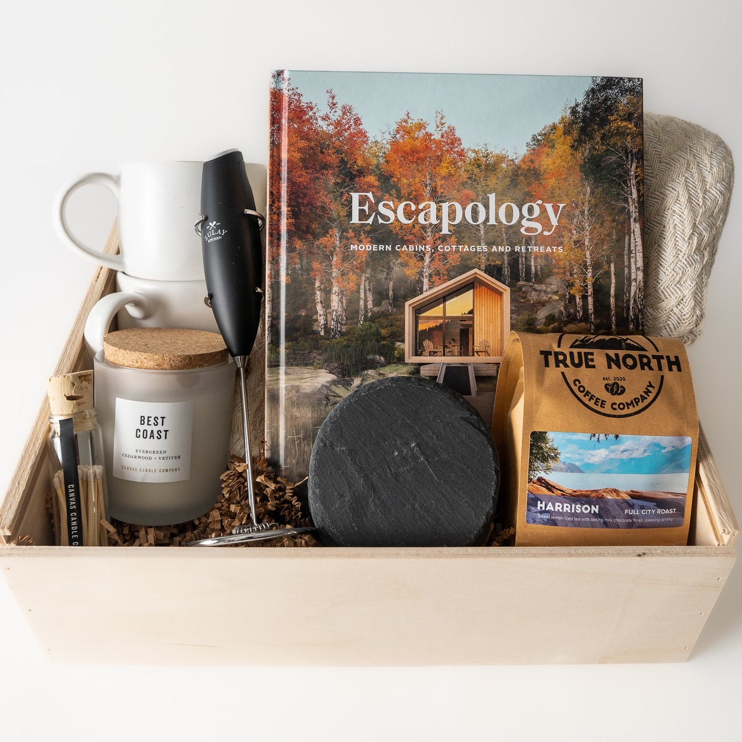 cozy gift box perfect for new homeowners packaged in wood gift box